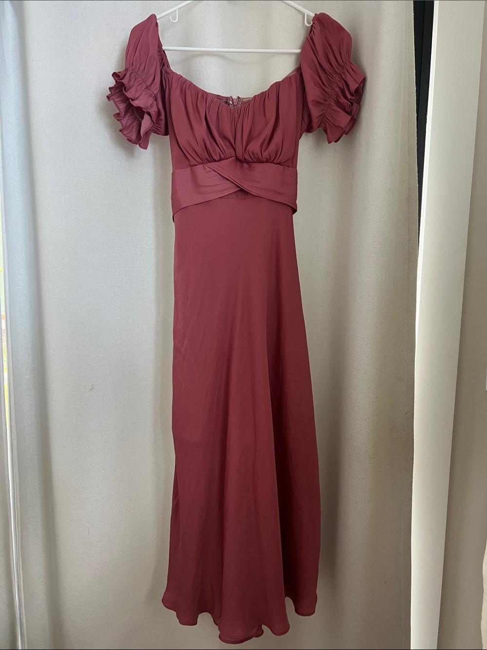 Petal & Pup Rose-Mauve Puff Sleeve Maxi Dress